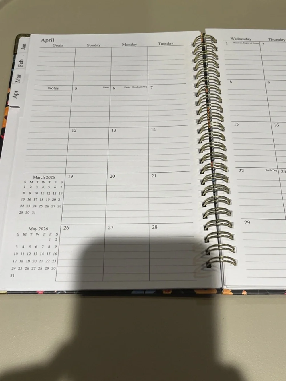 2026 Floral Spiral-Bound Planner - Black with Multicolor Flowers MUST BUNDLE